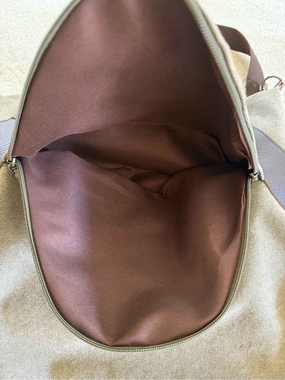 Lush Fashion Canvas & Leather Weekender Tote Olive Green Travel Shoulder Bag